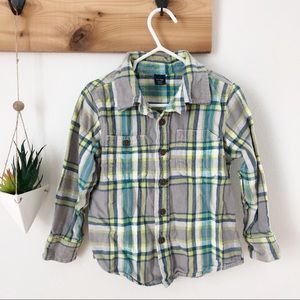 GAP Plaid Button Down Shirt Boy’s Size 3T